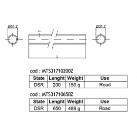DEDACCIAI  MTS31710200Z hlavová trubka  Ø 31,7mm