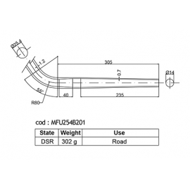 DEDACCIAI  MFU254B201 "noha" přední vidlice  25,4mm