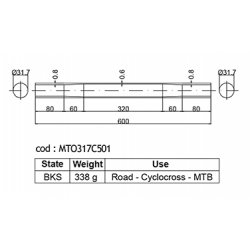 DEDACCIAI MTO317C501  Ø 31,7mm horní rámová