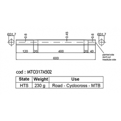 DEDACCIAI MTO317A502 Ø 31,7mm trubka   horní rámová