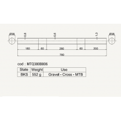 DEDACCIAI MTQ380B806 - trubka  Ø 38 mm spodní rámová